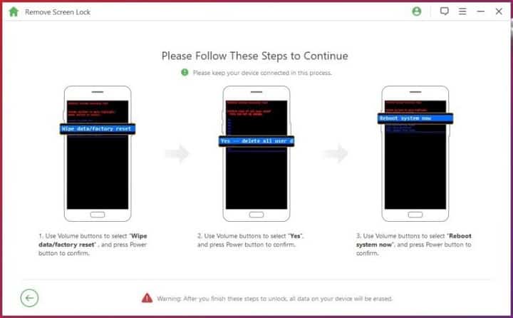 Again follow these instruction and wait to for a moment to start the resetting process