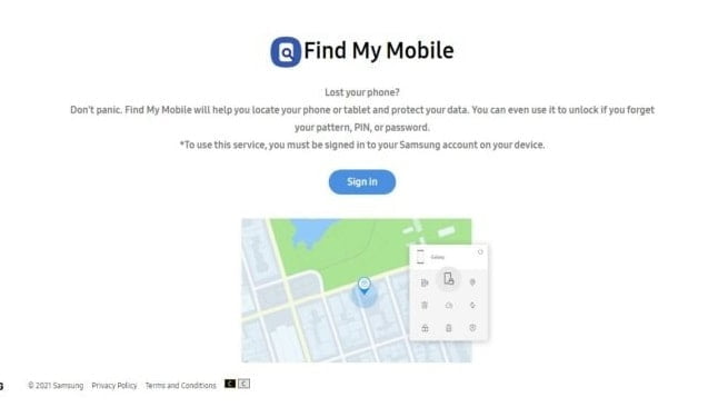 Go to Samsung Find My Mobile