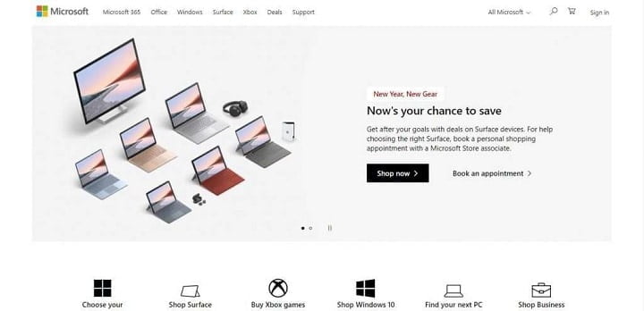 Microsoft Home Page – Fileion