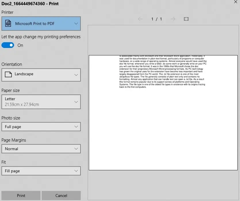 Open Image in Print Dialog