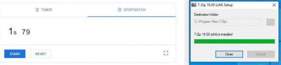 7Zip Installation time