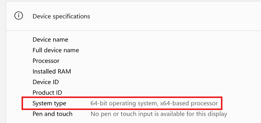 Check system type on Windows 11