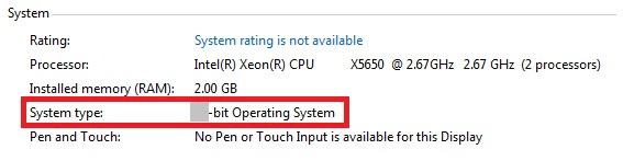 Check system type on Windows 8