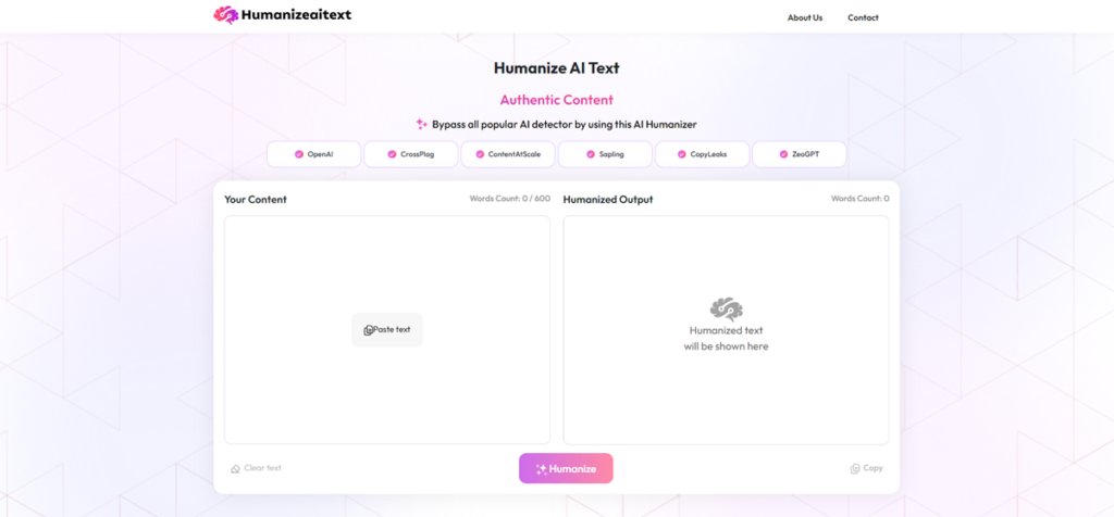 Humanizeaitext.co - Humanize your text with ease