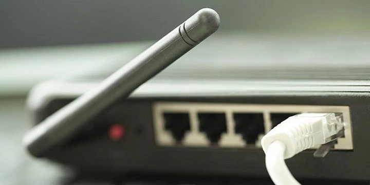 Router is connected with ethernet cable