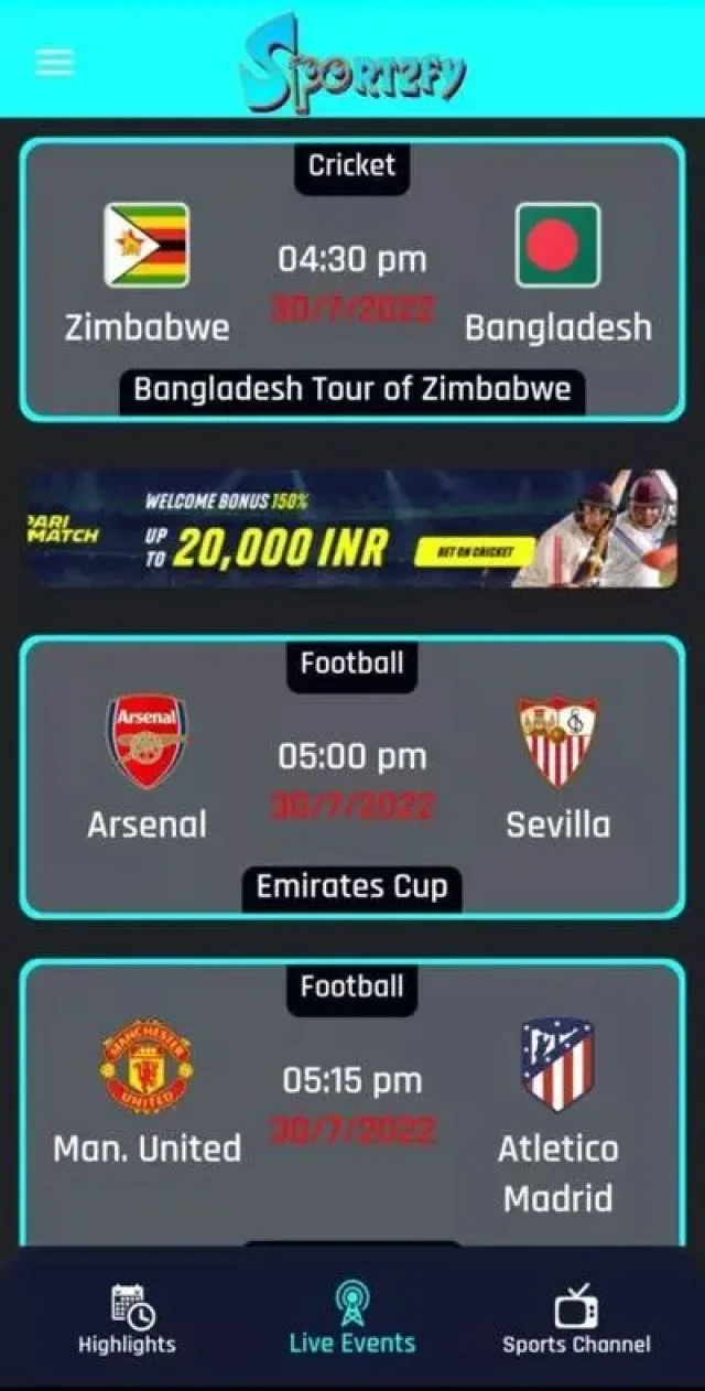 Sportzfy App Screenshot 5 Fileion Com