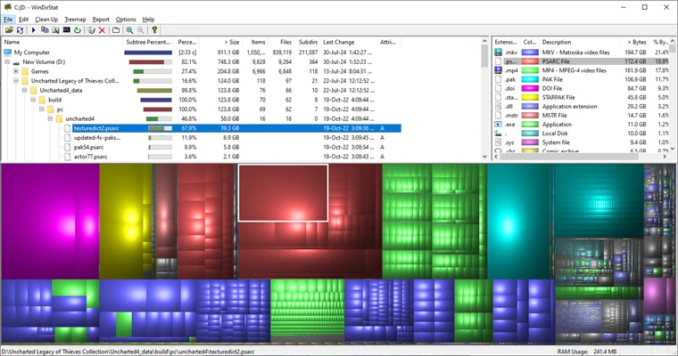 Get the details of directory using WinDirStat