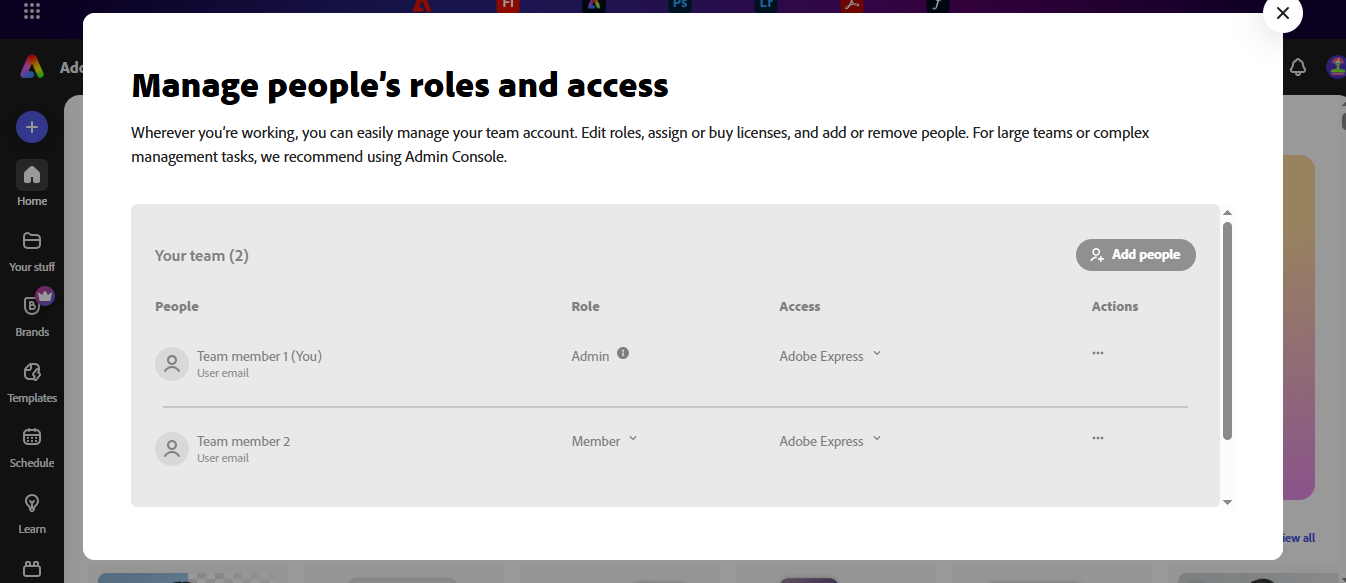 Adobe Express Team Collaboration