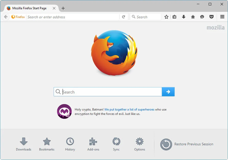 Mozilla Firefox interface