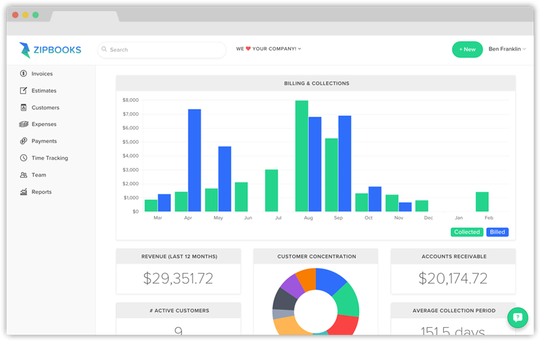 ZipBooks Interface