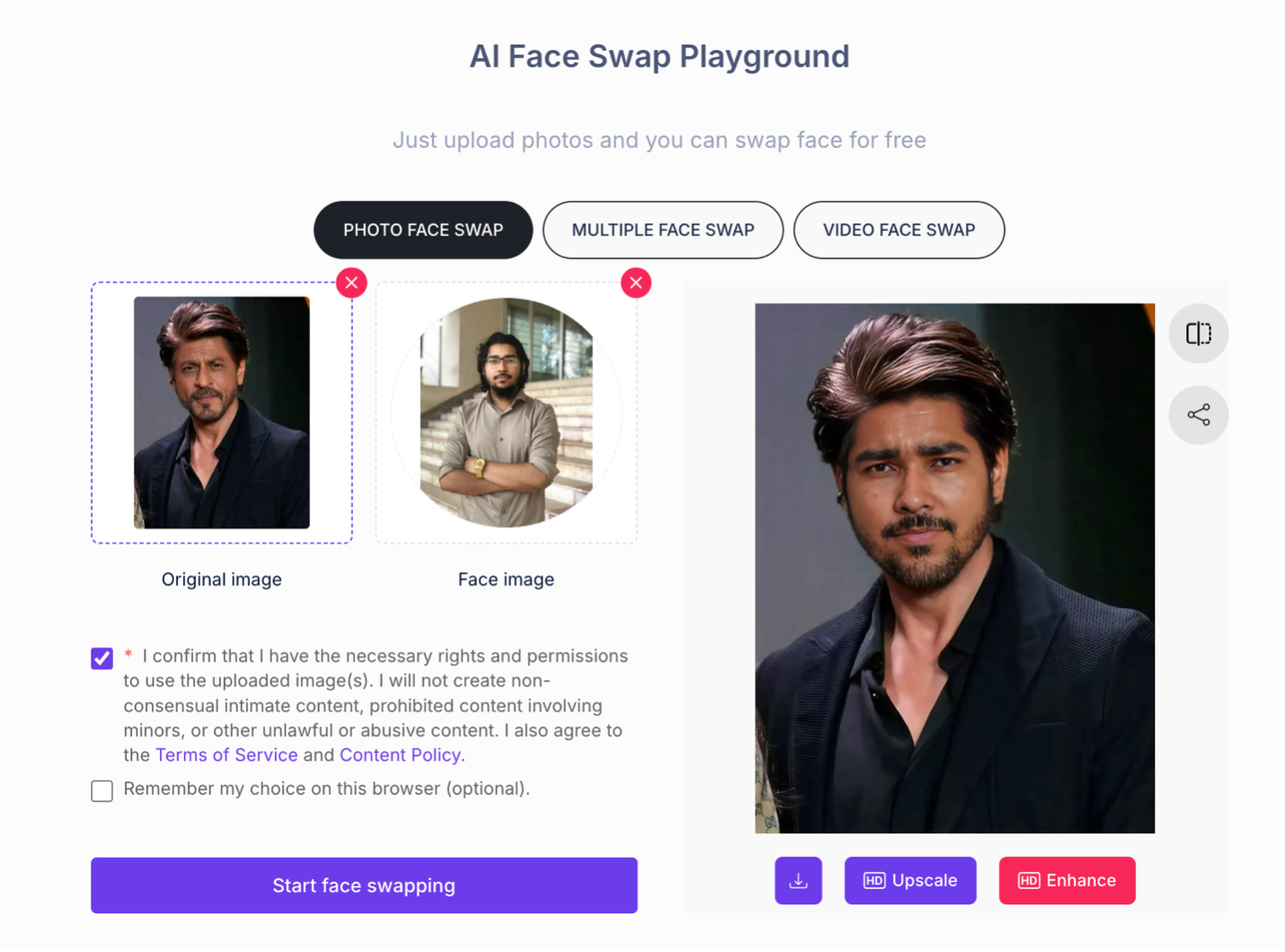 AI Face Swap - VidMage competitor Output