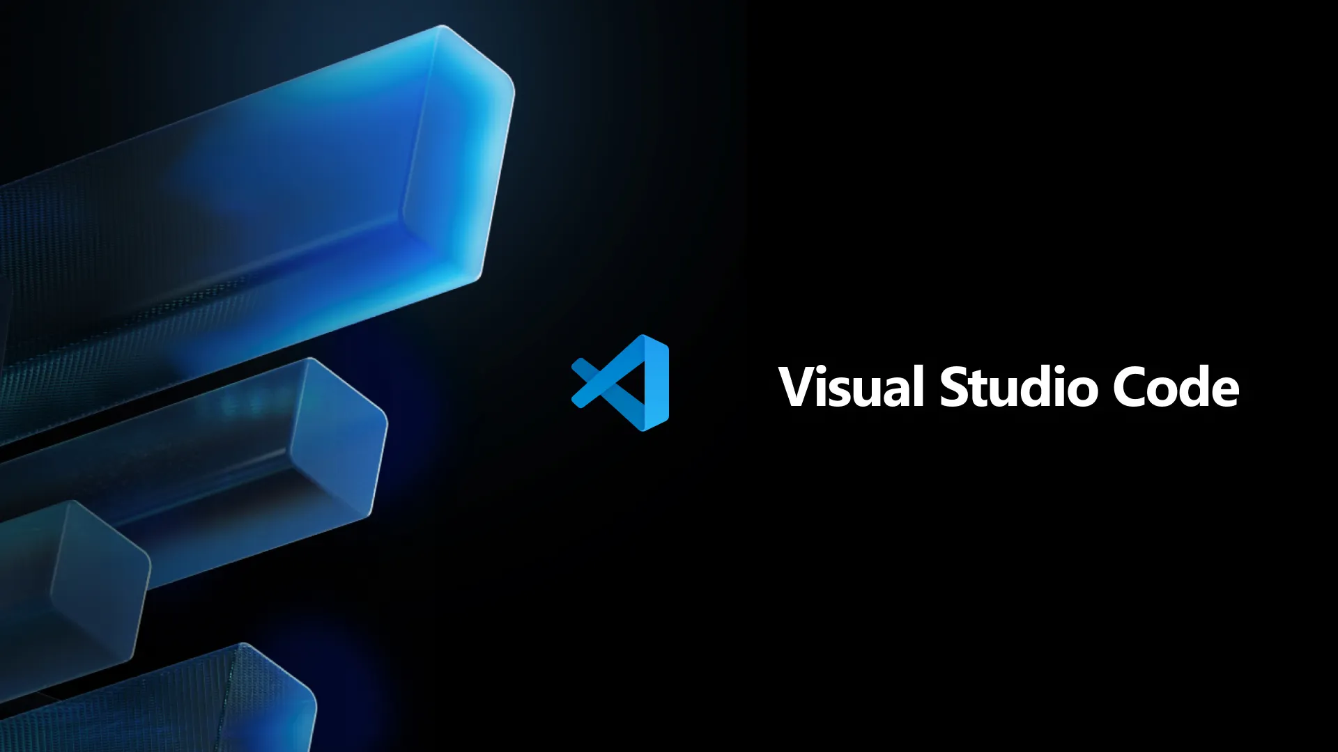 Official Visual Studio Code logo on a branded background