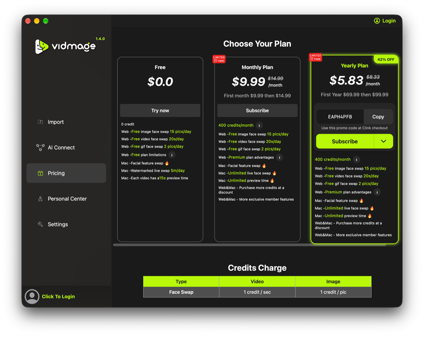 VidMage Pricing