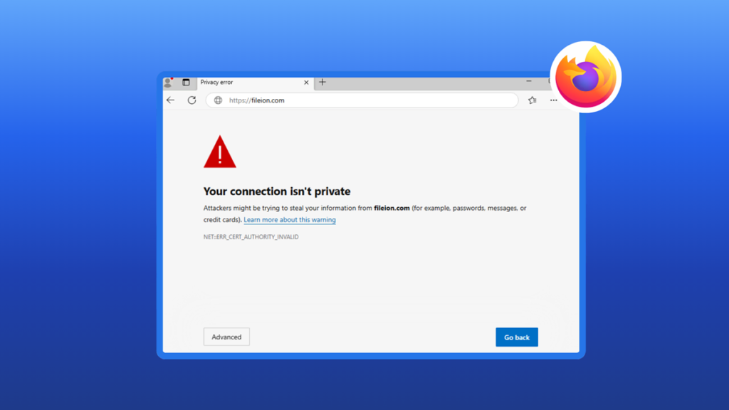 Your Connection is not private - Mozilla Firefox