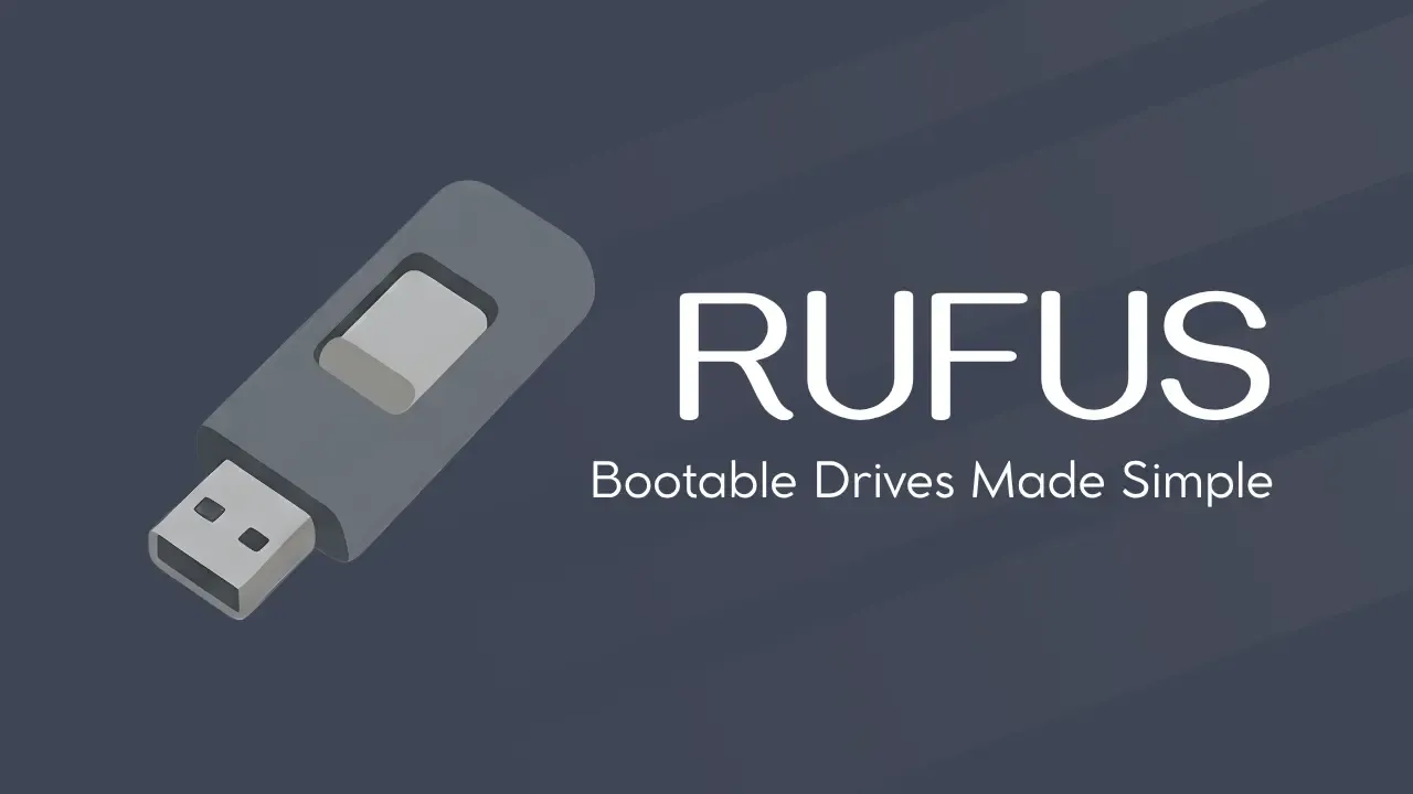 Background with Rufus app logo/Icon.