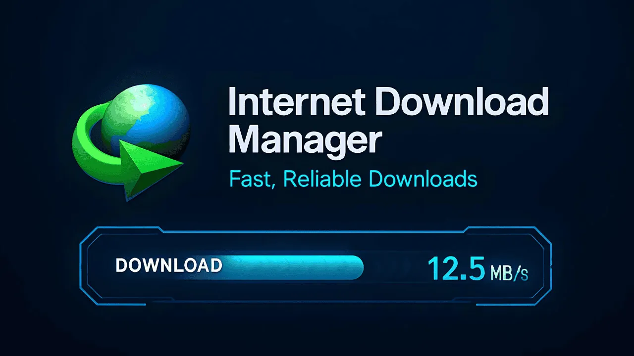 Internet Download Manager interface showing high-speed file download with progress bar