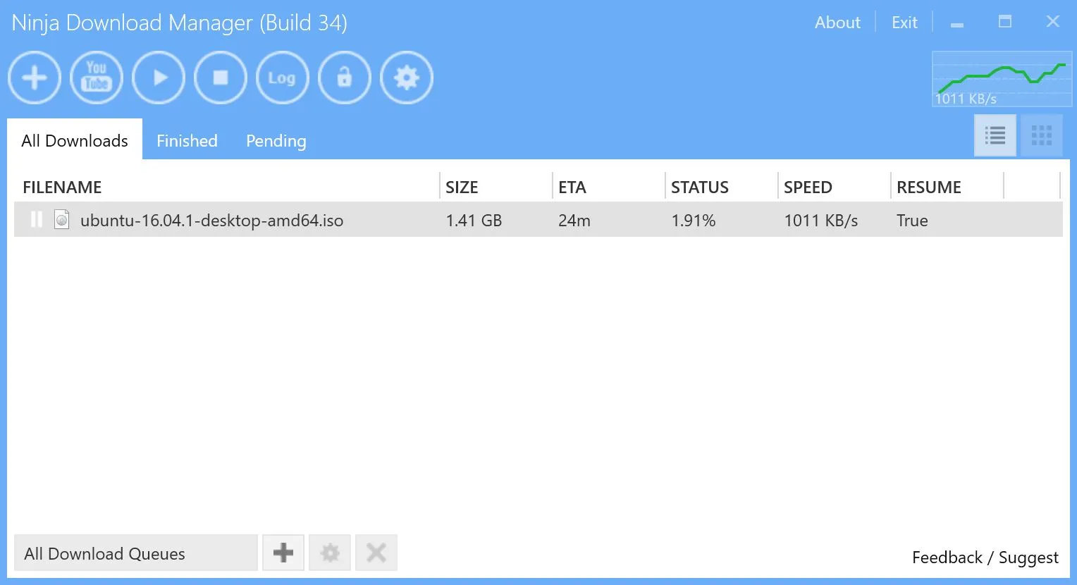 Ninja Download Manager accelerating large file downloads with scheduling and resume support