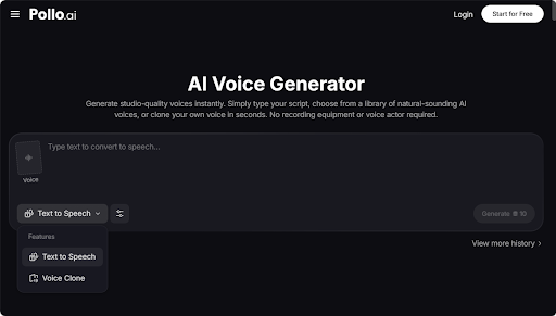 Pollo AI Voice Generator