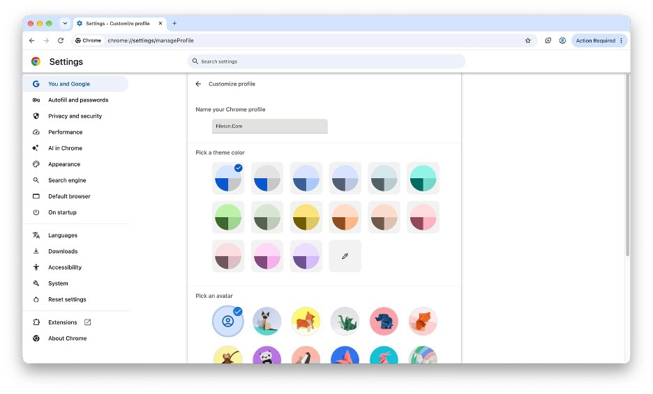 Customize Google Chrome Interface