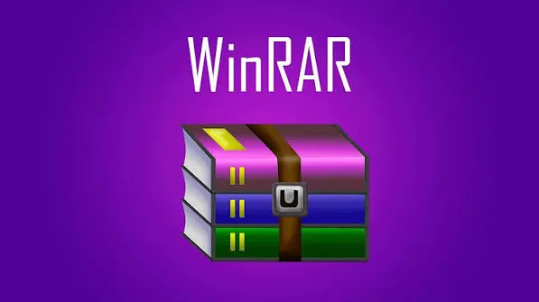 Official WinRAR logo on a branded background